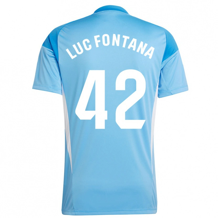 Danxen Kid Jean Luc Fontana #42 Sky Blue Whitw Goalkeeper Jersey 2025/26 T-Shirt