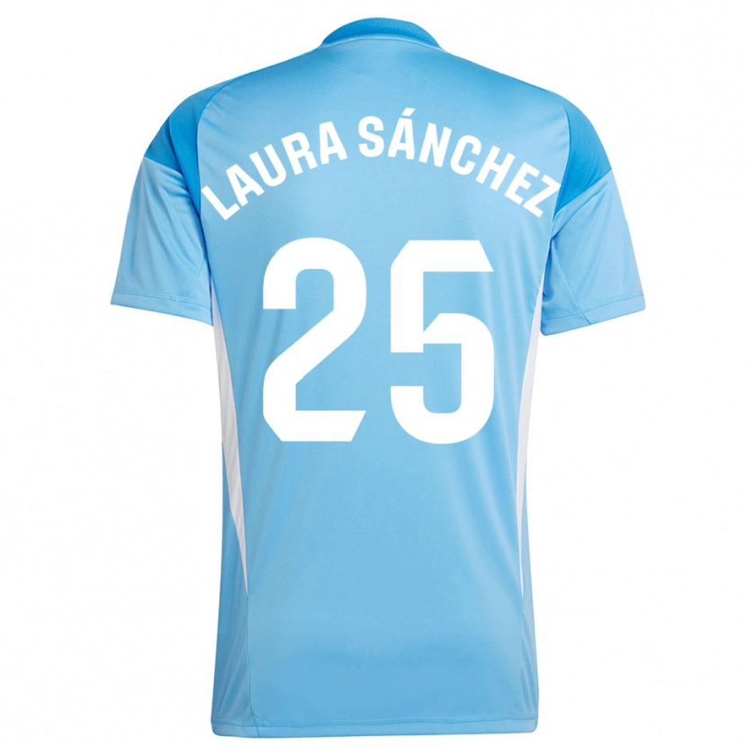 Danxen Kid Laura Sánchez Comuñas #25 Sky Blue Whitw Goalkeeper Jersey 2025/26 T-Shirt