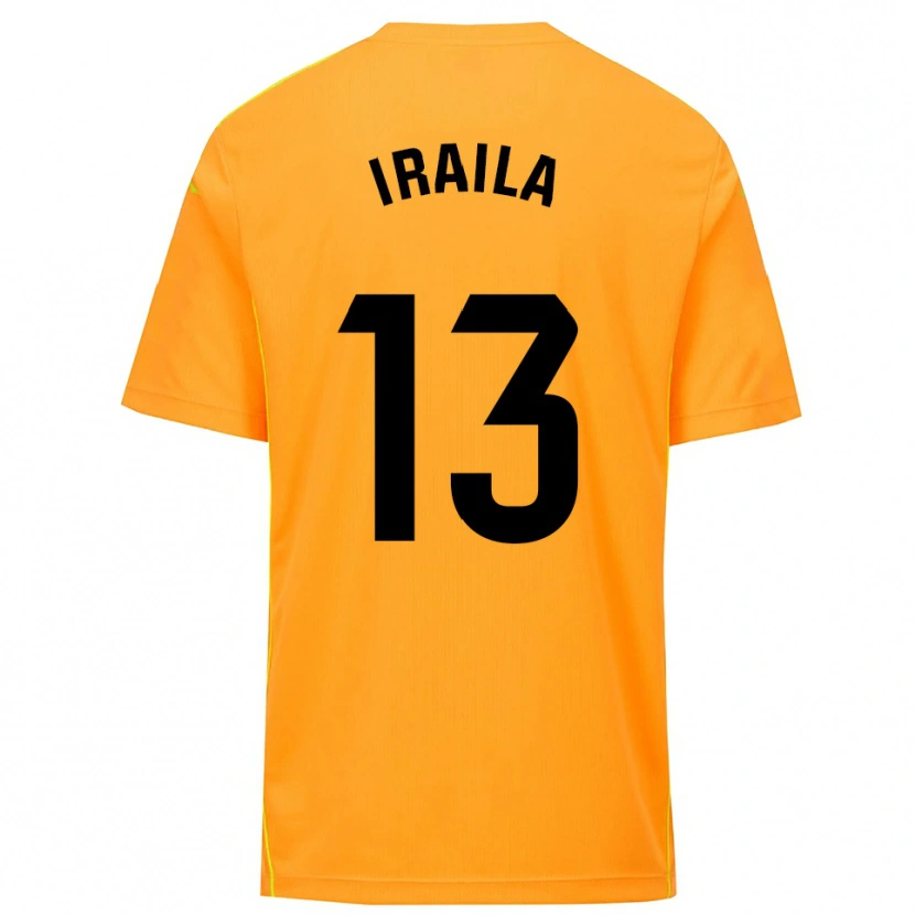 Danxen Kid Iraila Rivera Simón #13 Orange Black Goalkeeper Jersey 2025/26 T-Shirt