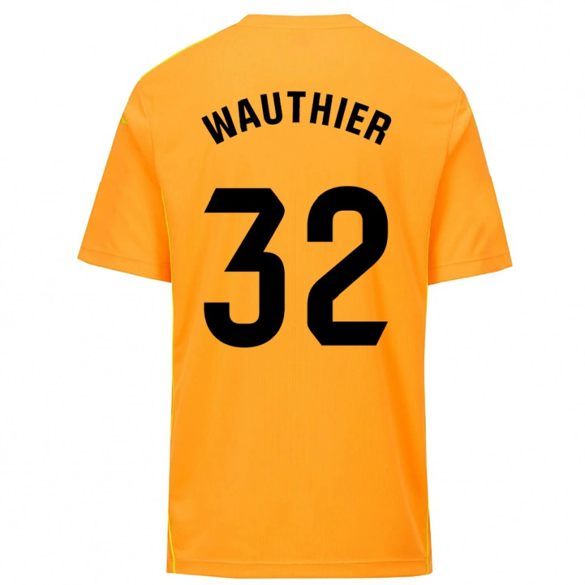 Danxen Kid Hugo Wauthier #32 Orange Black Goalkeeper Jersey 2025/26 T-Shirt