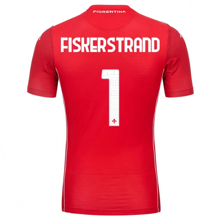 Danxen Kid Cecilie Fiskerstrand #1 Red White Goalkeeper Jersey 2025/26 T-Shirt
