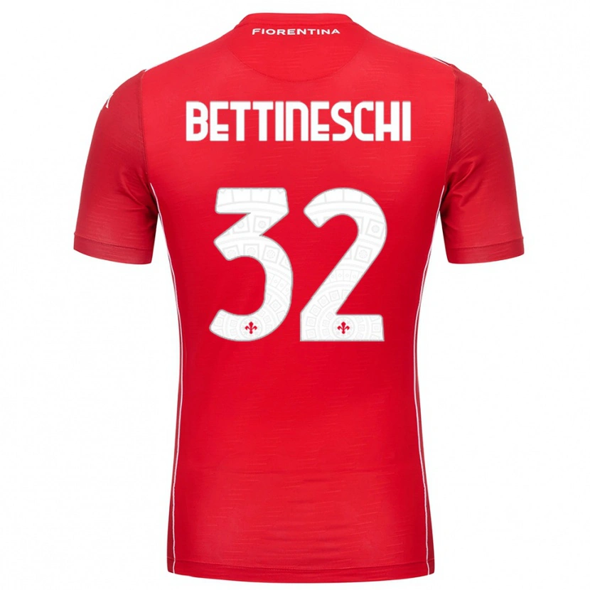 Danxen Kid Giorgia Bettineschi #32 Red White Goalkeeper Jersey 2025/26 T-Shirt