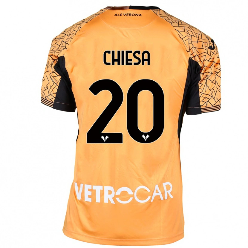 Danxen Kid Mattia Chiesa #20 Orange Black White Goalkeeper Jersey 2025/26 T-Shirt