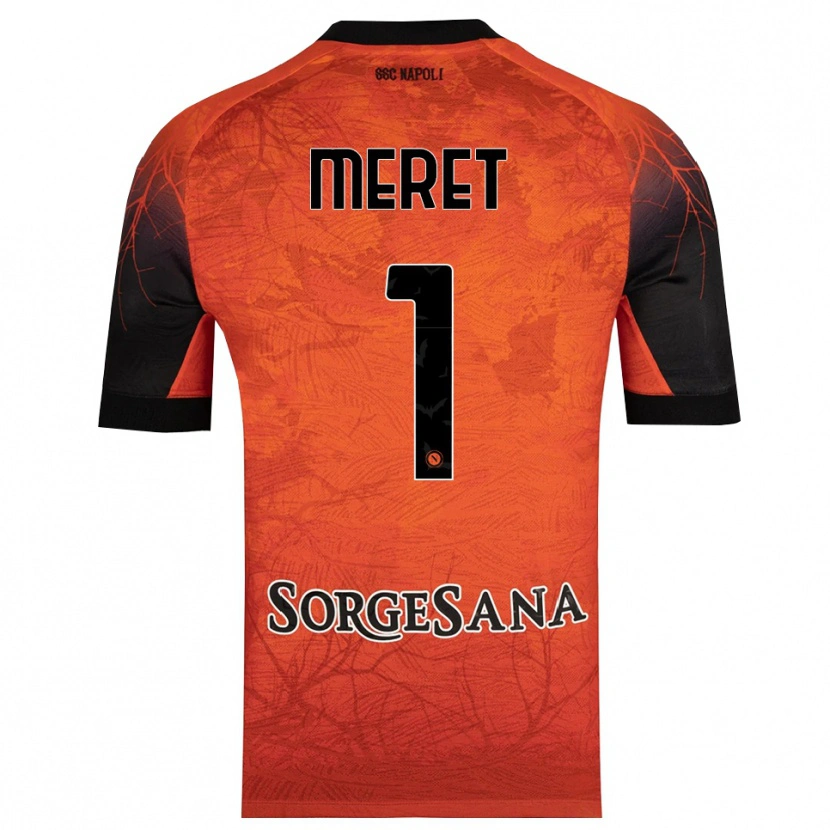 Danxen Kid Alex Meret #1 Orange Red Black Goalkeeper Jersey 2025/26 T-Shirt