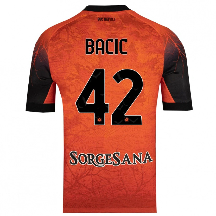 Danxen Kid Doris Bačić #42 Orange Red Black Goalkeeper Jersey 2025/26 T-Shirt
