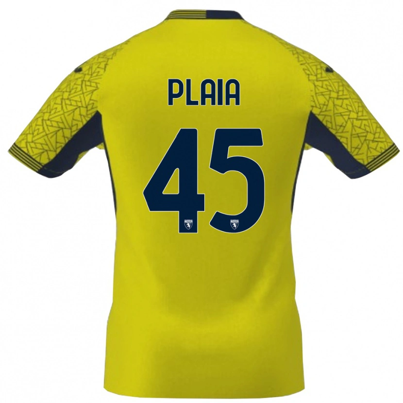 Danxen Kid Francesco Plaia #45 Yellow Black Goalkeeper Jersey 2025/26 T-Shirt