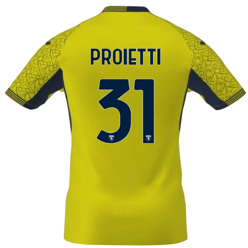 Danxen Kid Riccardo Proietti #31 Yellow Black Goalkeeper Jersey 2025/26 T-Shirt