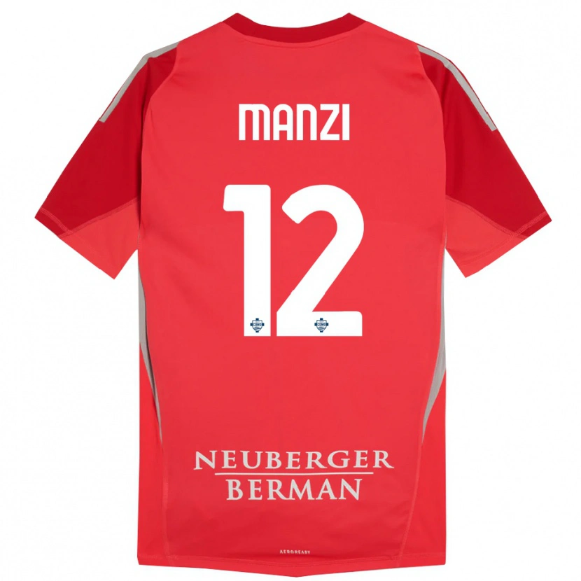 Danxen Kid Federico Manzi #12 Red Gray Goalkeeper Jersey 2025/26 T-Shirt