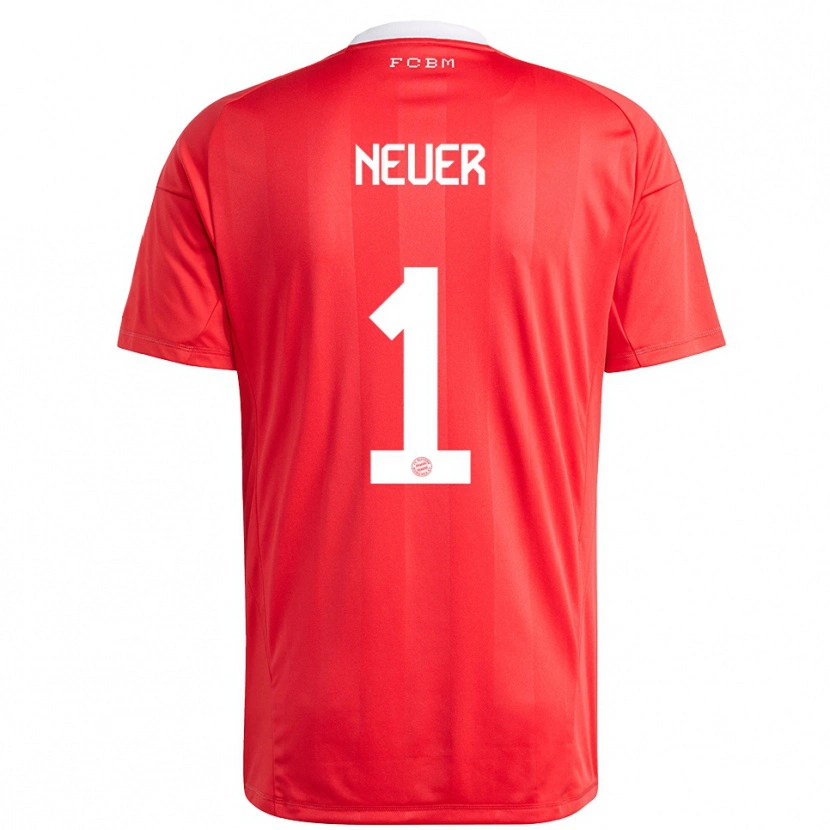 Danxen Kid Manuel Neuer #1 Red White Goalkeeper Jersey 2025/26 T-Shirt