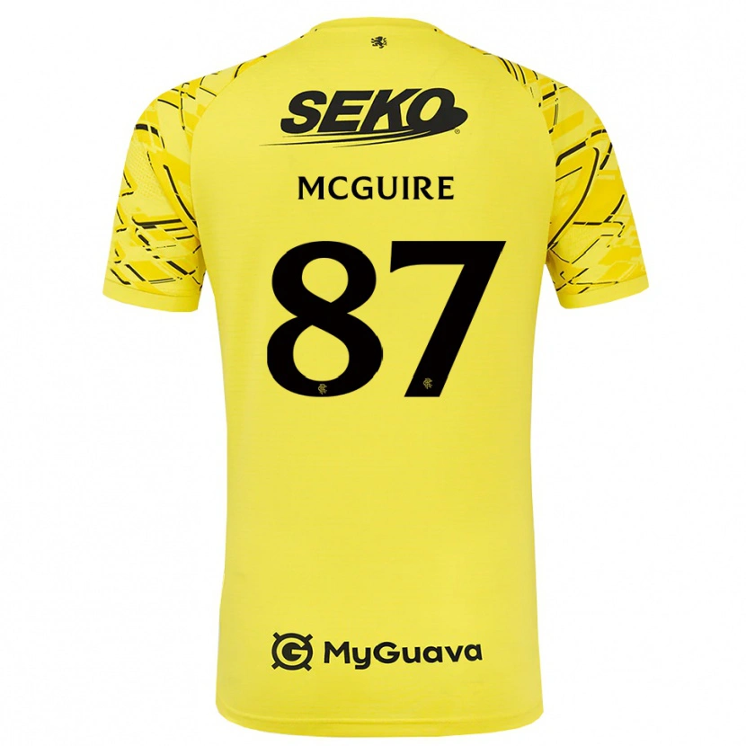 Danxen Men Rydnn McGuire #87 Yellow Black Goalkeeper Jersey 2025/26 T-Shirt