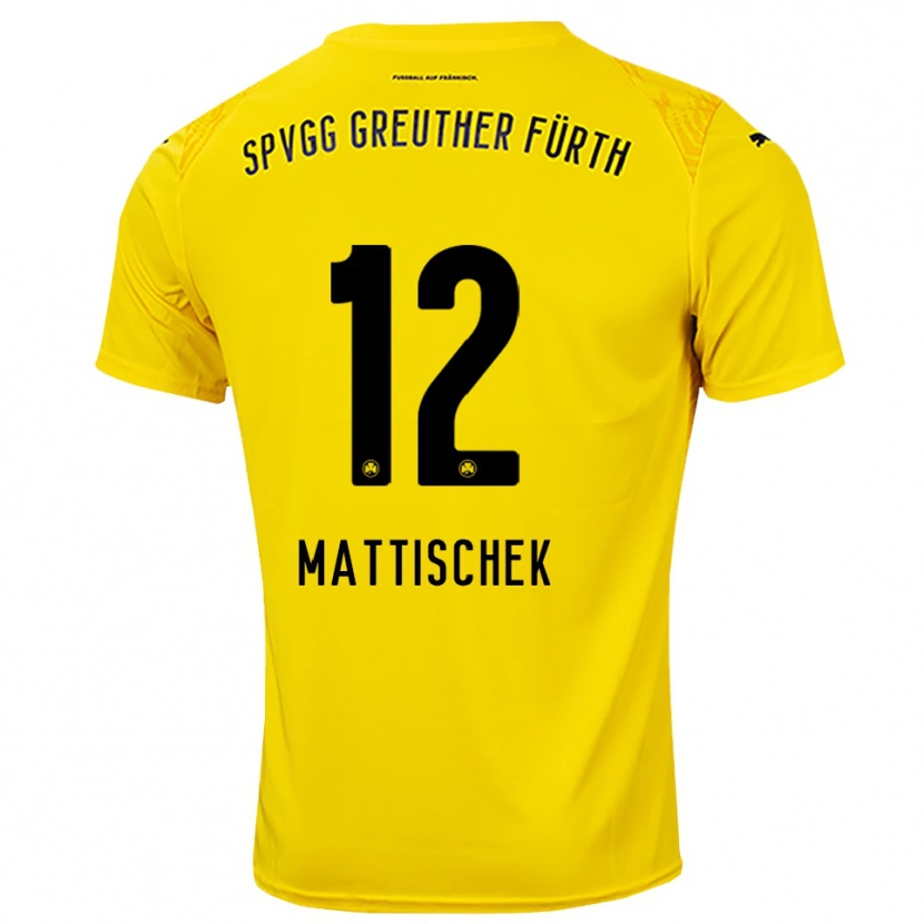 Danxen Men Jakob Mattischek #12 Yellow Black Goalkeeper Jersey 2025/26 T-Shirt