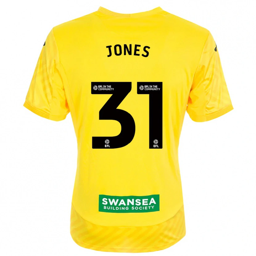 Danxen Men Verity Jones #31 Yellow Black Goalkeeper Jersey 2025/26 T-Shirt