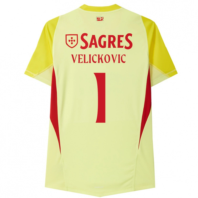 Danxen Men Luka Veličković #1 Yellow Red Goalkeeper Jersey 2025/26 T-Shirt