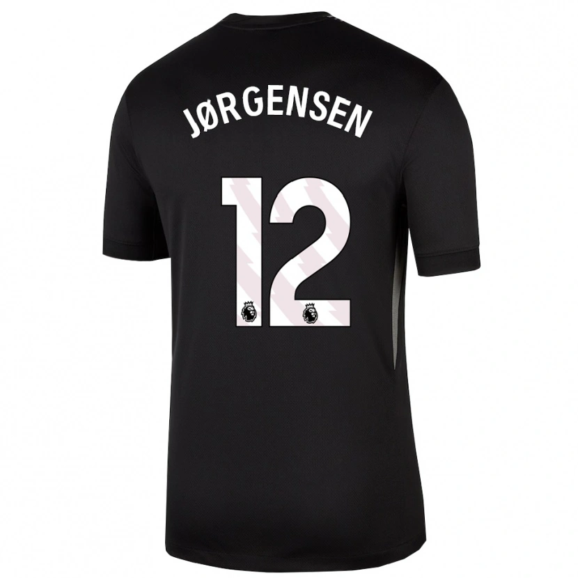 Danxen Men Filip Jørgensen #12 Black White Goalkeeper Jersey 2025/26 T-Shirt