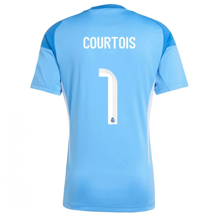 Danxen Men Thibaut Courtois #1 Sky Blue White Goalkeeper Jersey 2025/26 T-Shirt