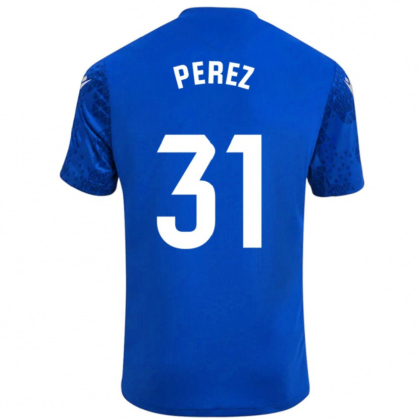 Danxen Men Ángel Pérez #31 Blue White Goalkeeper Jersey 2025/26 T-Shirt