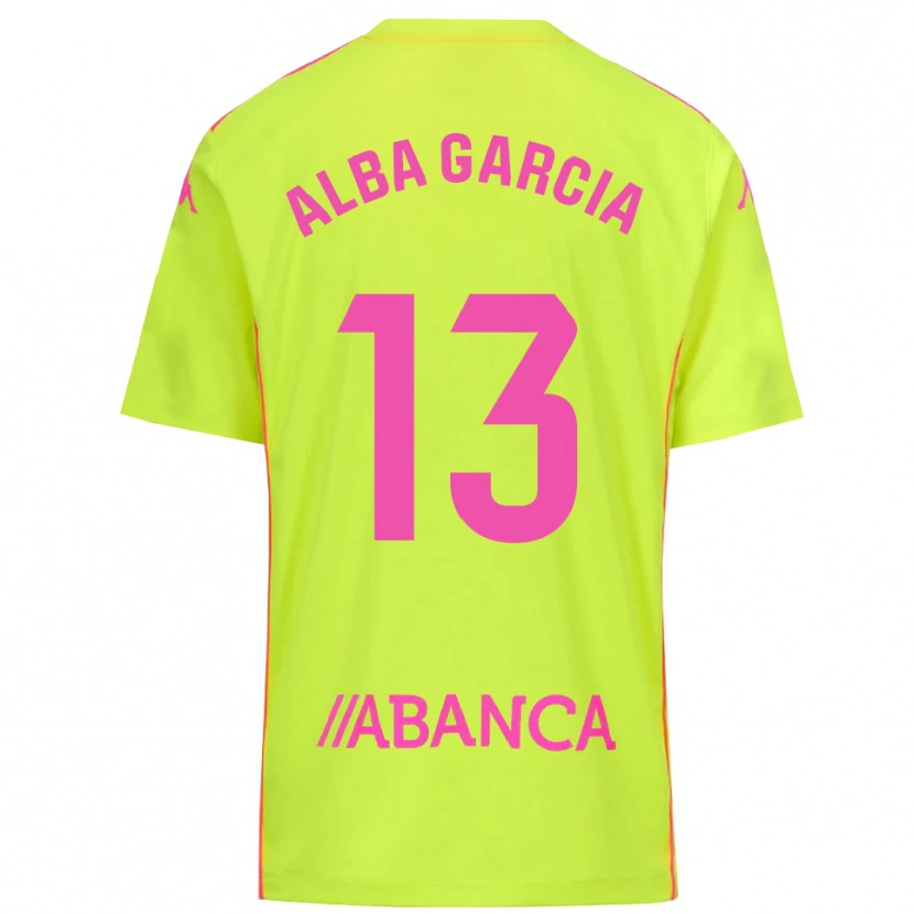 Danxen Men Lucía Alba García #13 Yellow Green Goalkeeper Jersey 2025/26 T-Shirt