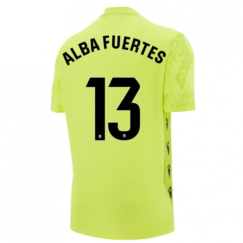 Danxen Men Alba Fuertes #13 Yellow Green Black Goalkeeper Jersey 2025/26 T-Shirt