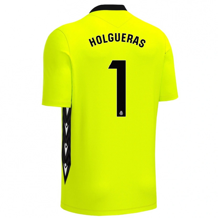 Danxen Men Javi Holgueras #1 Yellow Green Black Goalkeeper Jersey 2025/26 T-Shirt