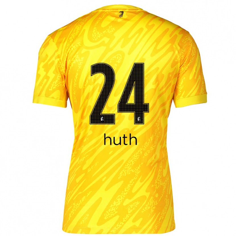 Danxen Men Jannik Huth #24 Yellow Black Goalkeeper Jersey 2025/26 T-Shirt
