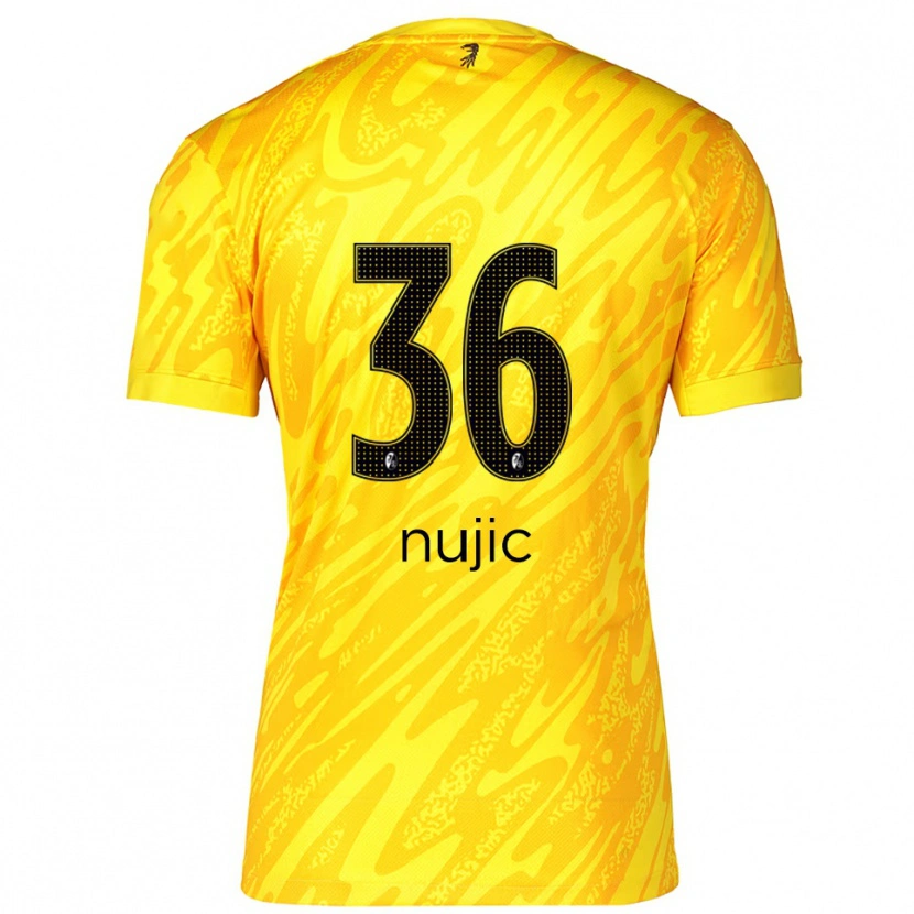 Danxen Men Luka Nujic #36 Yellow Black Goalkeeper Jersey 2025/26 T-Shirt