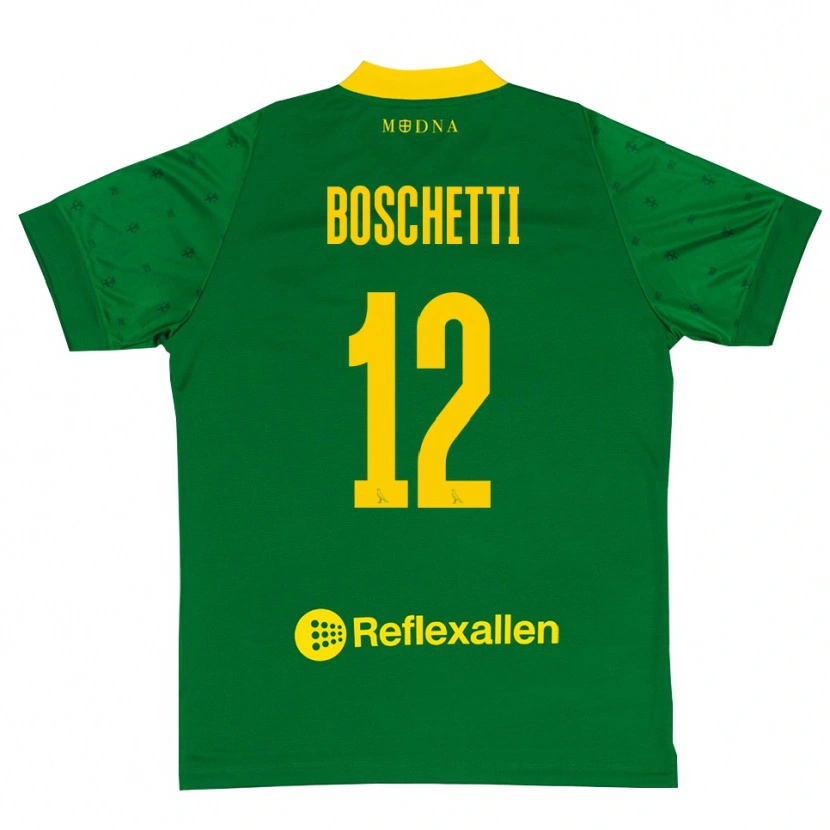 Danxen Men Matteo Boschetti #12 Green Yellow Goalkeeper Jersey 2025/26 T-Shirt