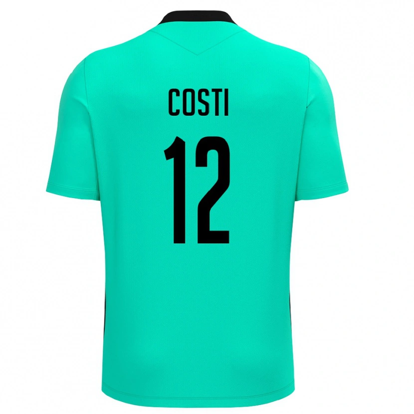 Danxen Men Filippo Costi #12 Turquoise Black Goalkeeper Jersey 2025/26 T-Shirt