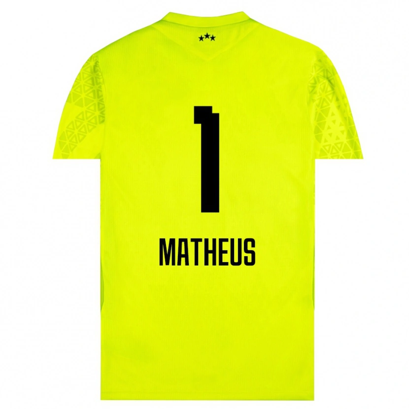 Danxen Men Matheus #1 Yellow Green Black Goalkeeper Jersey 2025/26 T-Shirt