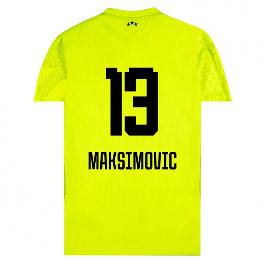 Danxen Men Filip Maksimovic #13 Yellow Green Black Goalkeeper Jersey 2025/26 T-Shirt