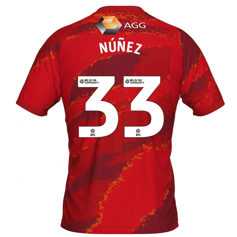 Danxen Men Anthony Núñez #33 Red White Goalkeeper Jersey 2025/26 T-Shirt