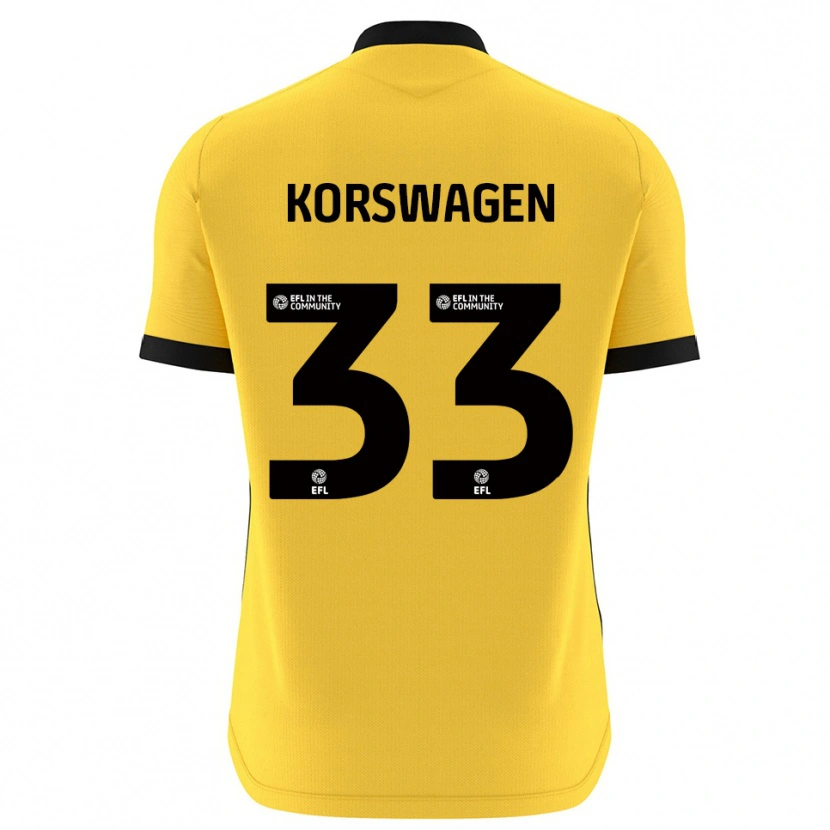 Danxen Men Mattijis Korswagen #33 Yellow Black Goalkeeper Jersey 2025/26 T-Shirt