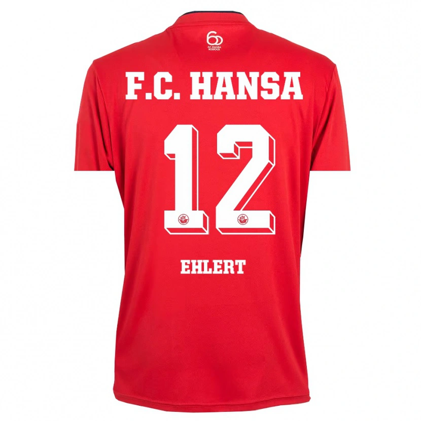 Danxen Men Jonas Ehlert #12 Red White Goalkeeper Jersey 2025/26 T-Shirt
