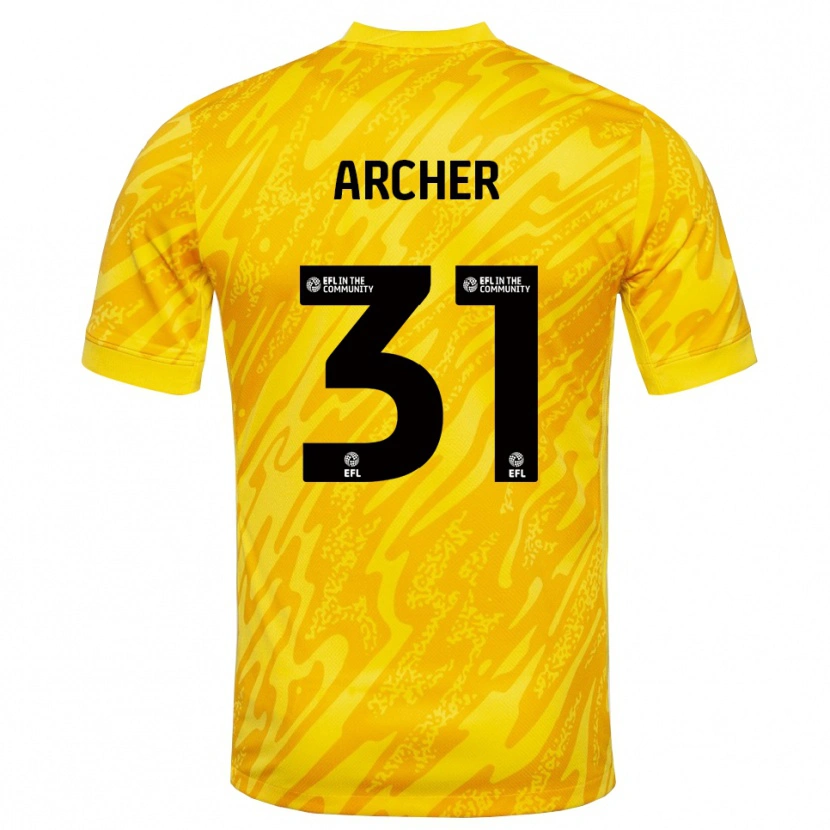 Danxen Men Jordan Archer #31 Yellow Black Goalkeeper Jersey 2025/26 T-Shirt