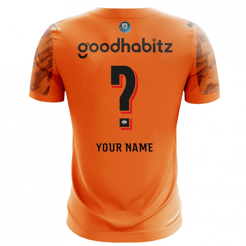 Danxen Men PSV Eindhoven Orange Black Goalkeeper Jersey 2025/26 T-Shirt