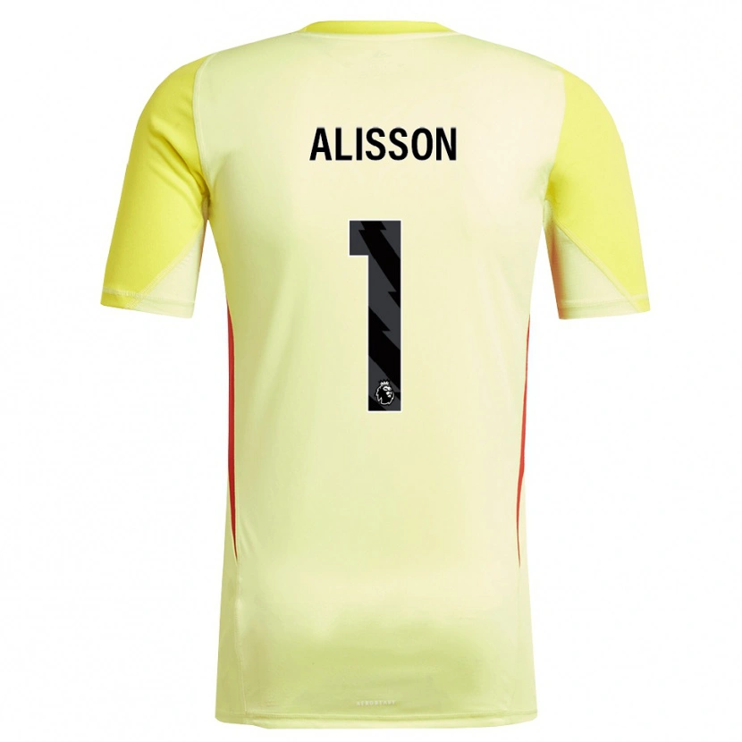 Danxen Men Alisson #1 Yellow Red Goalkeeper Jersey 2025/26 T-Shirt