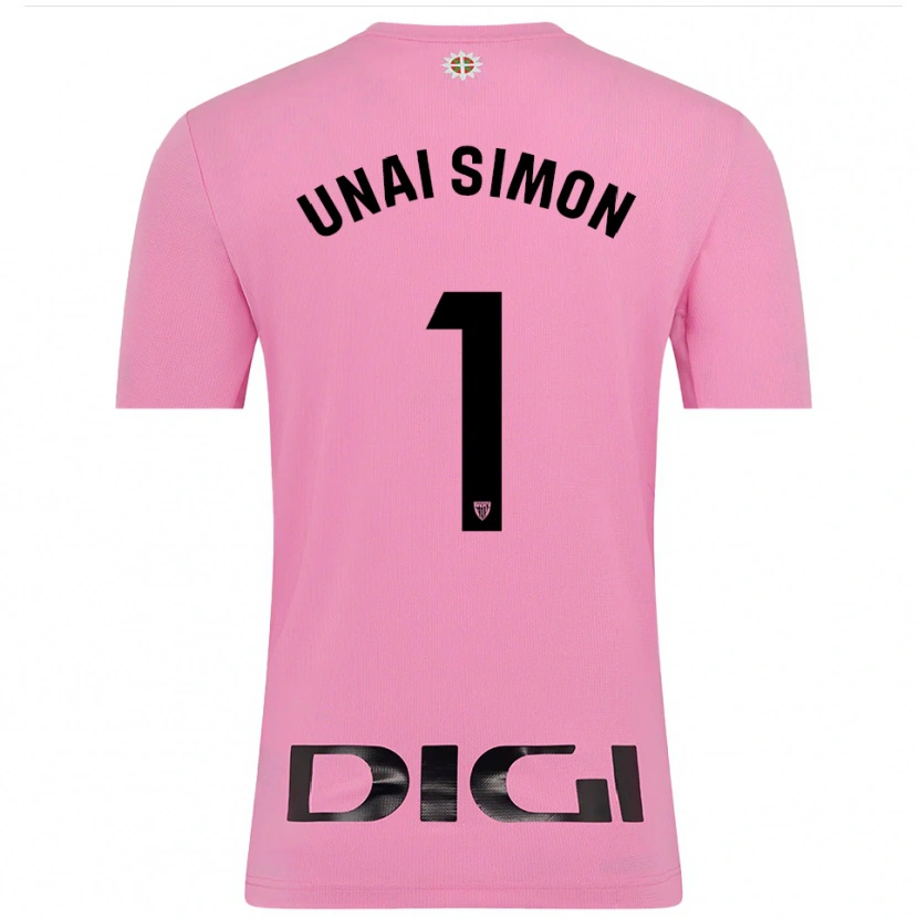 Danxen Men Unai Simón #1 Pink Black Goalkeeper Jersey 2025/26 T-Shirt