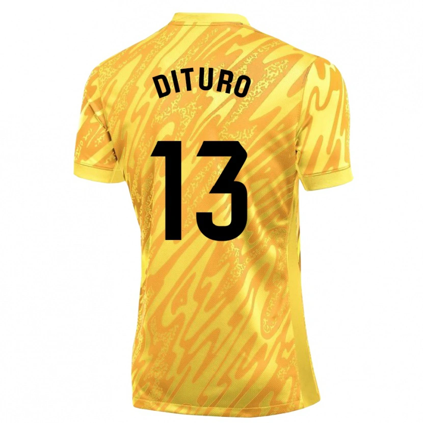 Danxen Men Matías Dituro #13 Yellow Black Goalkeeper Jersey 2025/26 T-Shirt