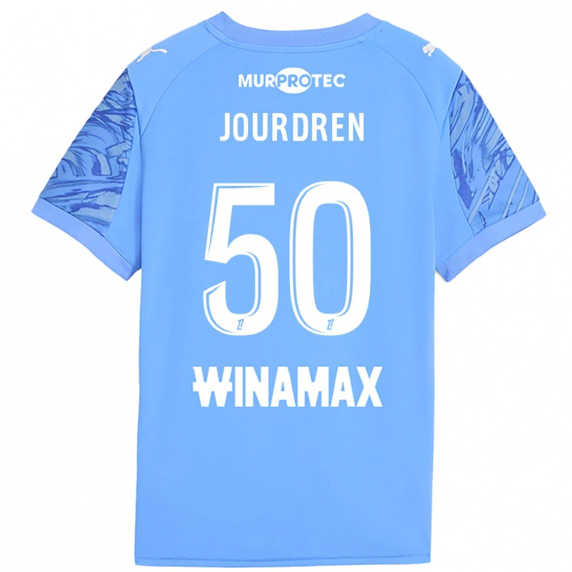 Danxen Men Ilan Jourdren #50 Light Blue White Goalkeeper Jersey 2025/26 T-Shirt