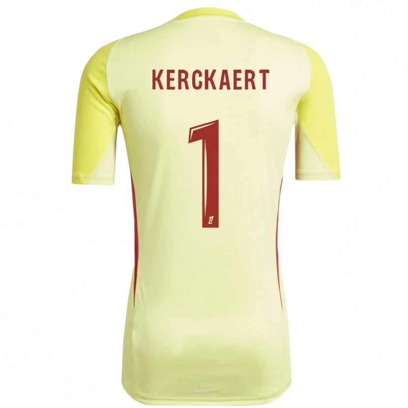 Danxen Men Gabriel Kerckaert #1 Light Yellow Red Goalkeeper Jersey 2025/26 T-Shirt
