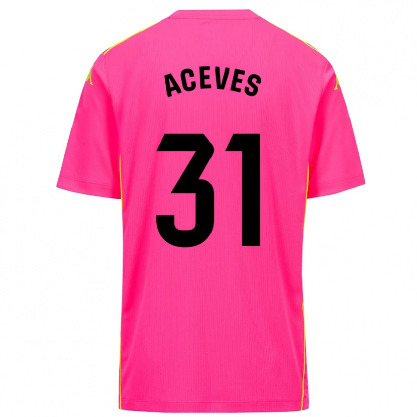 Danxen Men Álvaro Aceves #31 Deep Pink Black Goalkeeper Jersey 2025/26 T-Shirt