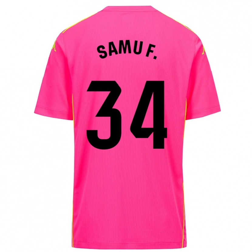 Danxen Men Samu Fernández #34 Deep Pink Black Goalkeeper Jersey 2025/26 T-Shirt