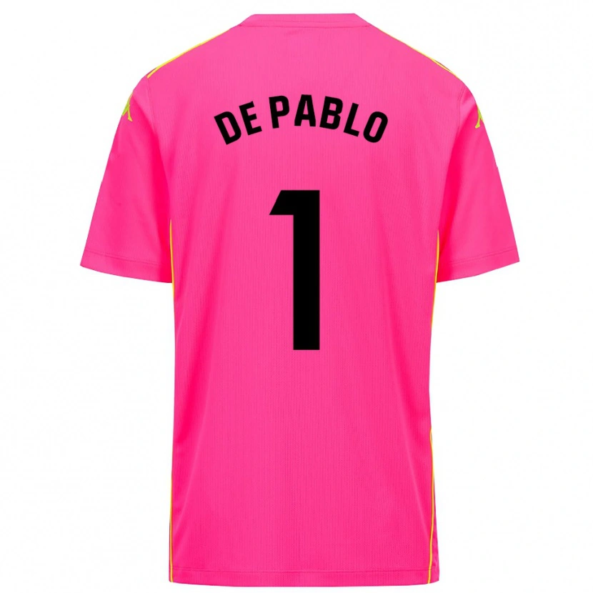 Danxen Men Álvaro de Pablo #1 Deep Pink Black Goalkeeper Jersey 2025/26 T-Shirt