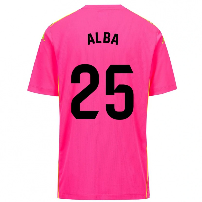 Danxen Men Alba Acebes Rodríguez #25 Deep Pink Black Goalkeeper Jersey 2025/26 T-Shirt