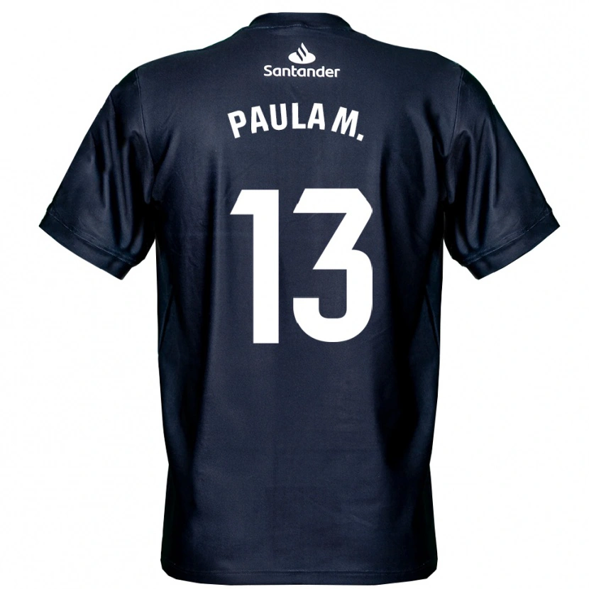 Danxen Men Paula Muñoz Álvarez #13 Midnight Blue White Goalkeeper Jersey 2025/26 T-Shirt