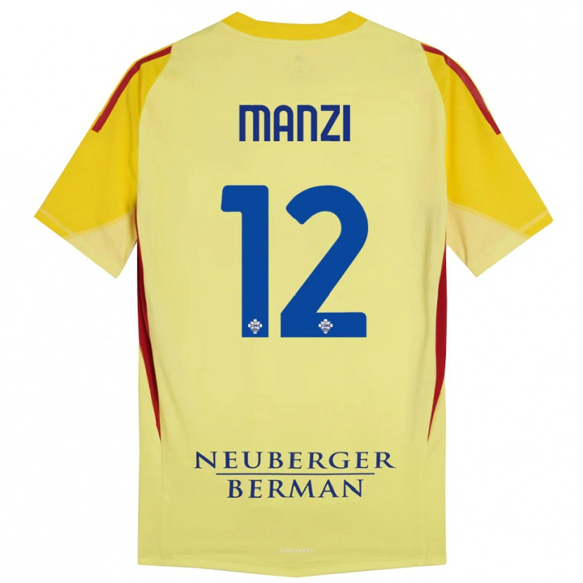 Danxen Men Federico Manzi #12 Light Yellow Black Goalkeeper Jersey 2025/26 T-Shirt