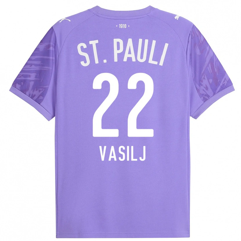 Danxen Men Nikola Vasilj #22 Medium Purple Black Goalkeeper Jersey 2025/26 T-Shirt