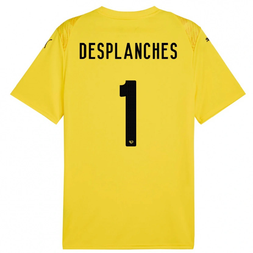 Danxen Men Sebastiano Desplanches #1 Yellow Black Goalkeeper Jersey 2025/26 T-Shirt