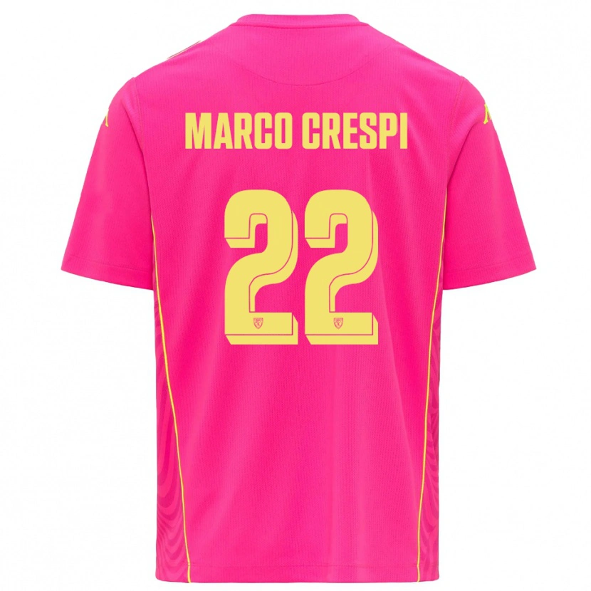 Danxen Men Gian Marco Crespi #22 Deep Pink Yellow Goalkeeper Jersey 2025/26 T-Shirt