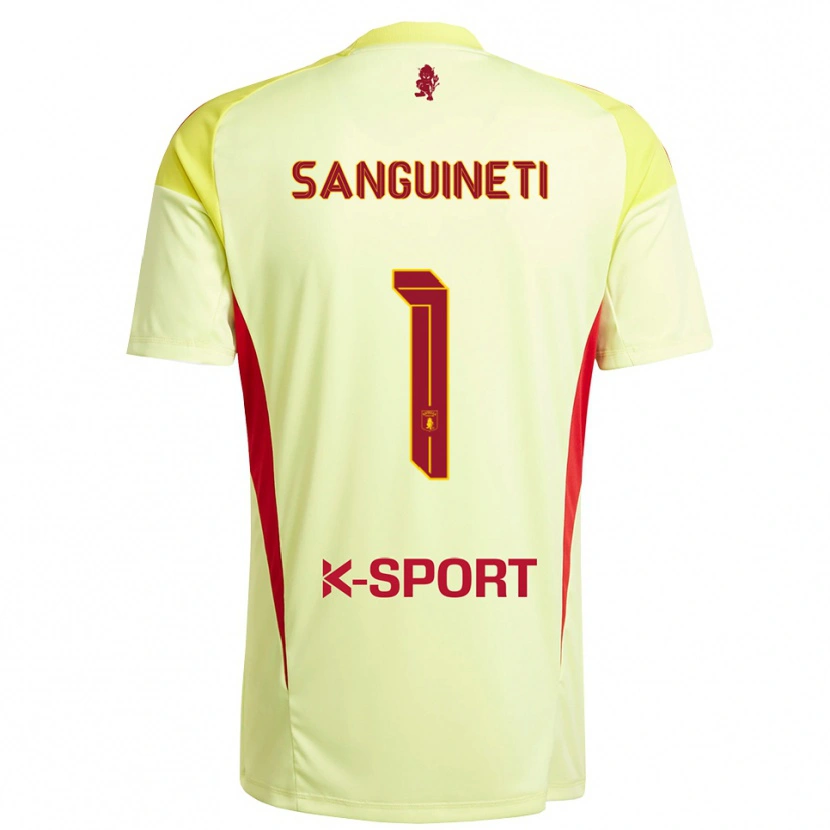 Danxen Men Michele Sanguineti #1 Light Yellow  Red Goalkeeper Jersey 2025/26 T-Shirt