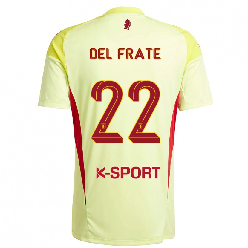 Danxen Men Federico Del Frate #22 Light Yellow  Red Goalkeeper Jersey 2025/26 T-Shirt